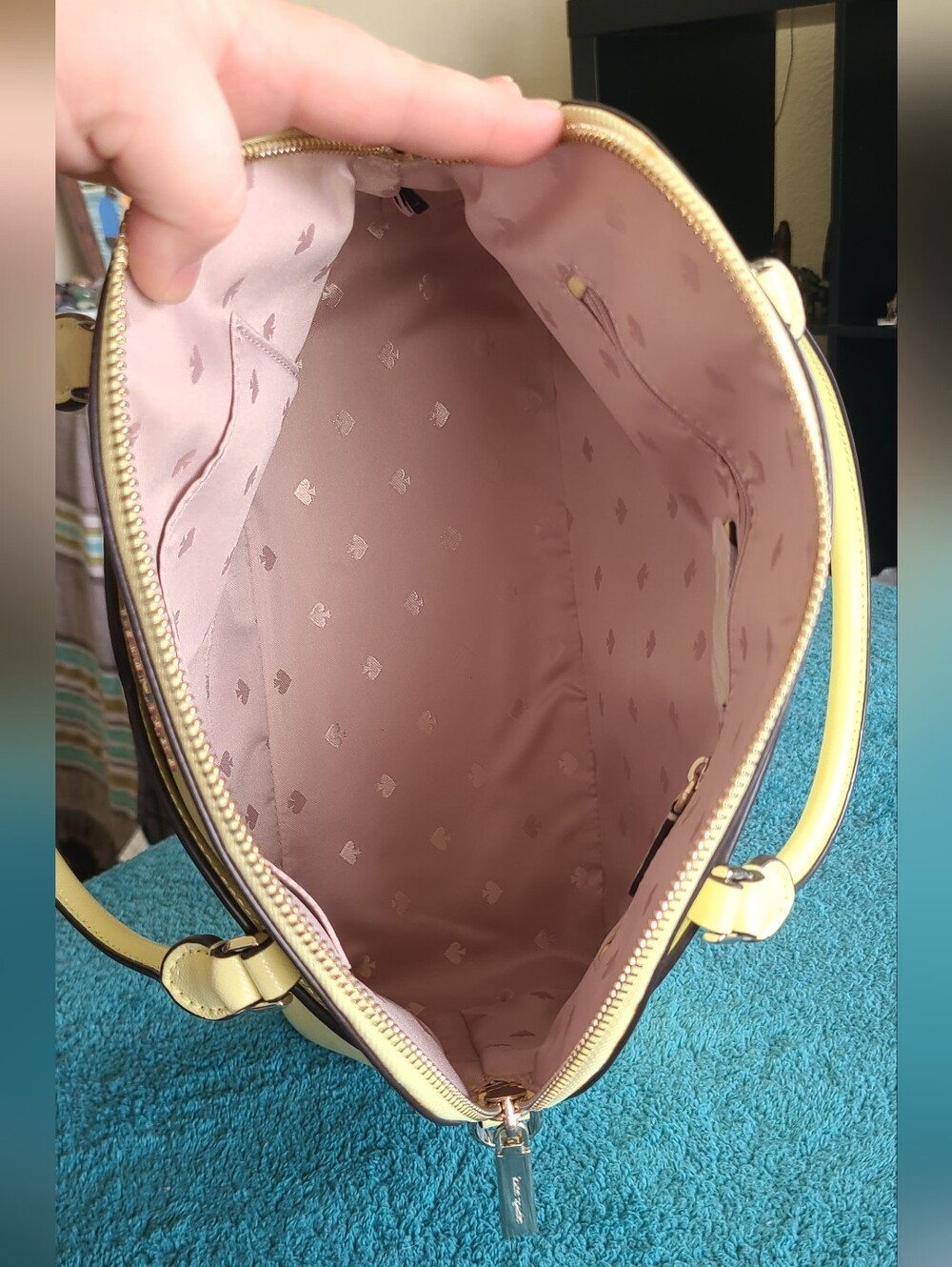 Kate Spade Payton Medium Dome Satchel in a yellow Frosty Lime - Picture 9 of 15